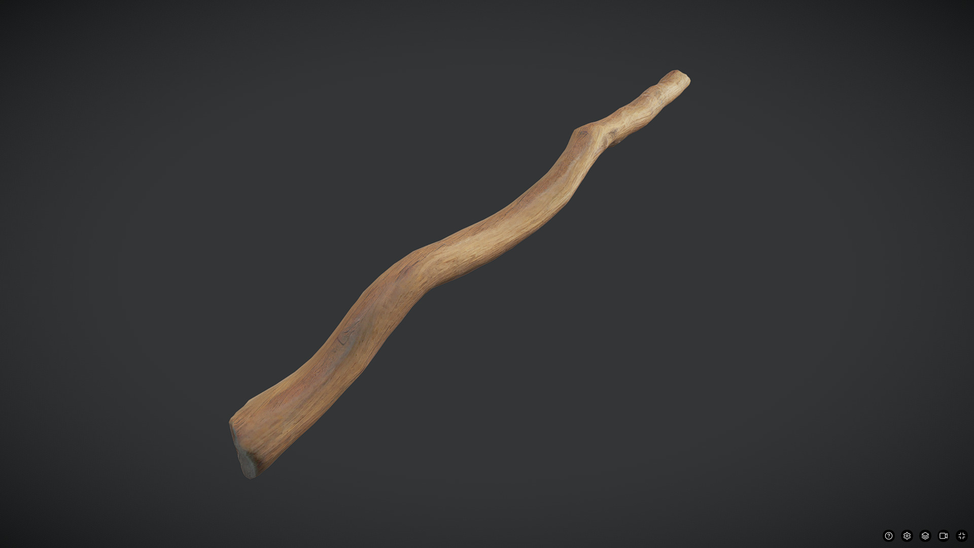 Wooden Stick 2 Low-poly 3D model_3