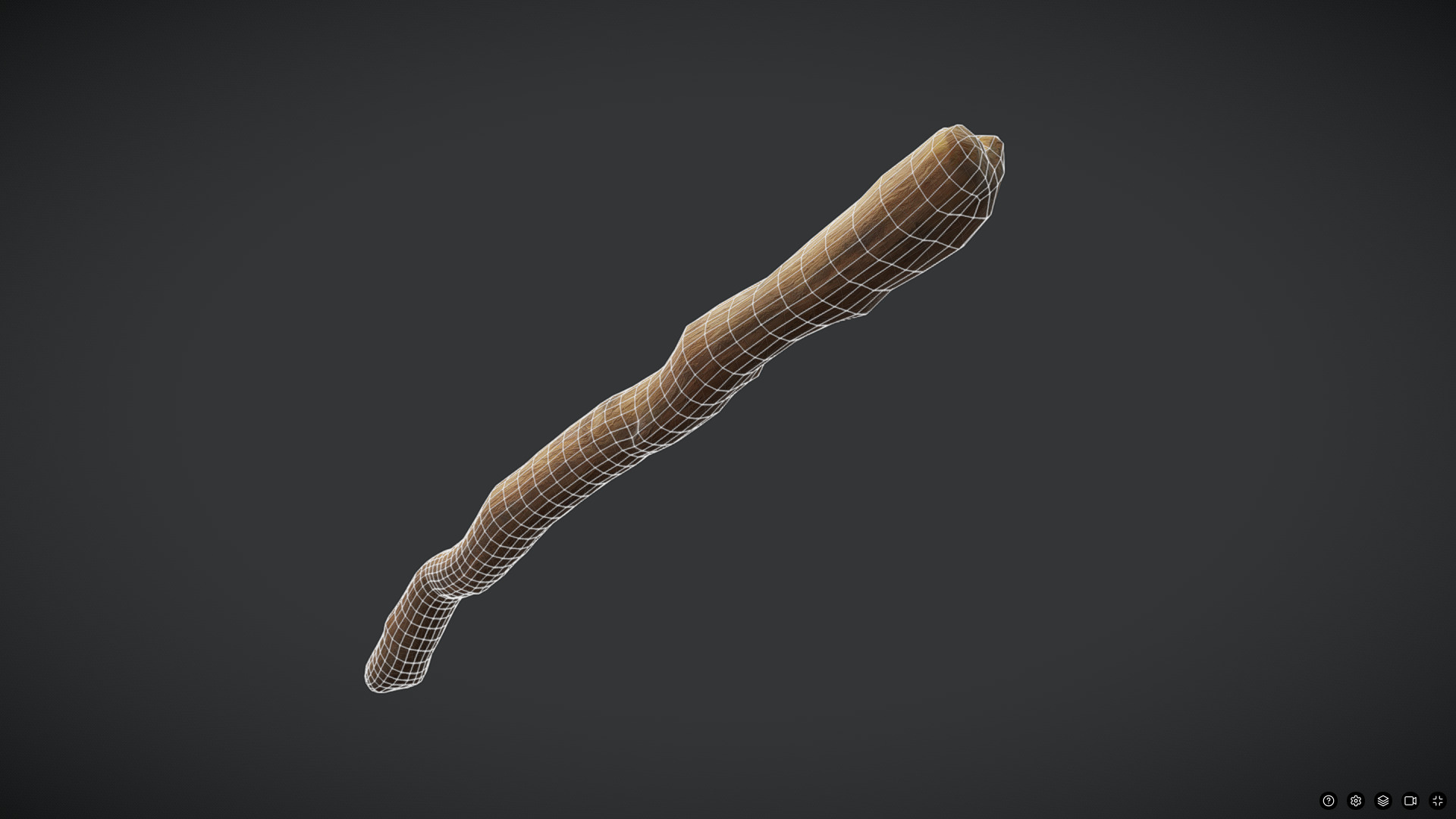 Wooden Stick 2 Low-poly 3D model_6