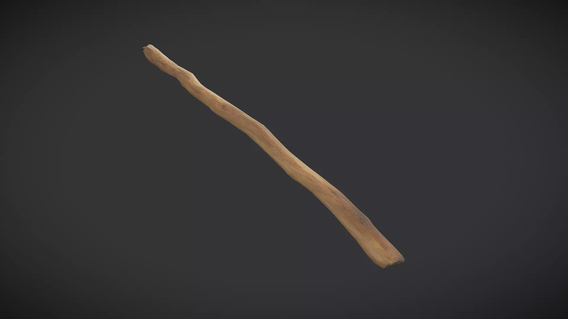 Wooden Stick 2 Low-poly 3D model_0