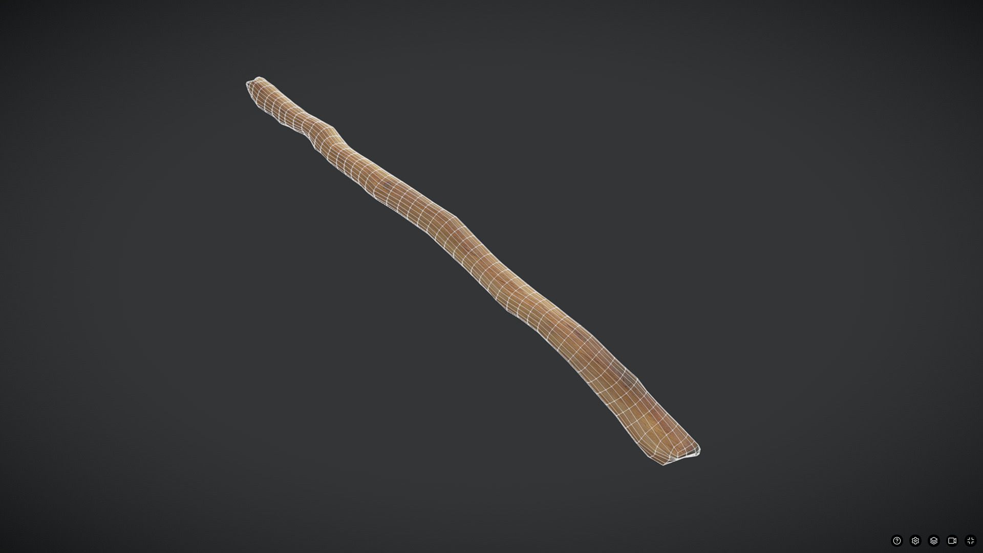 Wooden Stick 2 Low-poly 3D model_2