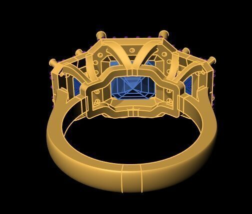 Three Diamond Ring 20 3D print model_6