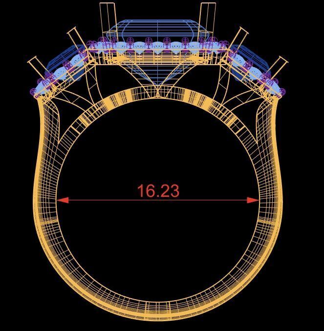 Three Diamond Ring 20 3D print model_9