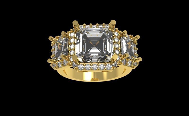 Three Diamond Ring 20 3D print model_4