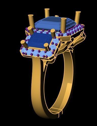 Three Diamond Ring 20 3D print model_5