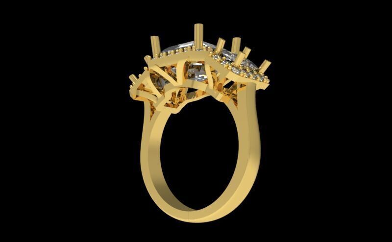 Three Diamond Ring 20 3D print model_2