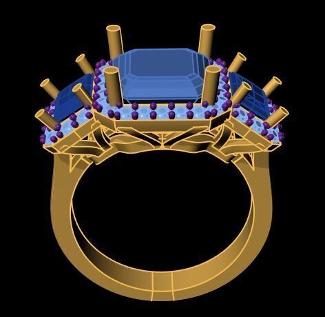 Three Diamond Ring 20 3D print model_11
