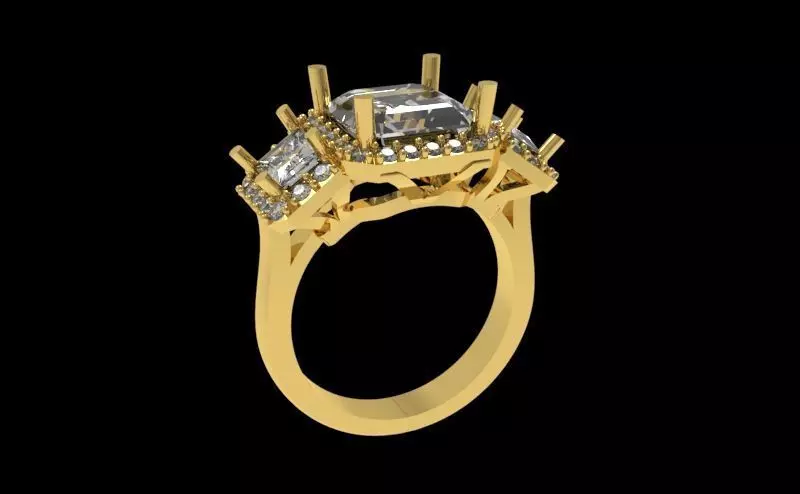 Three Diamond Ring 20 3D print model_0