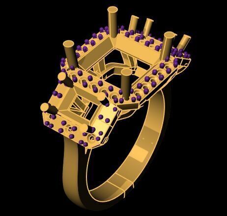 Three Diamond Ring 20 3D print model_8