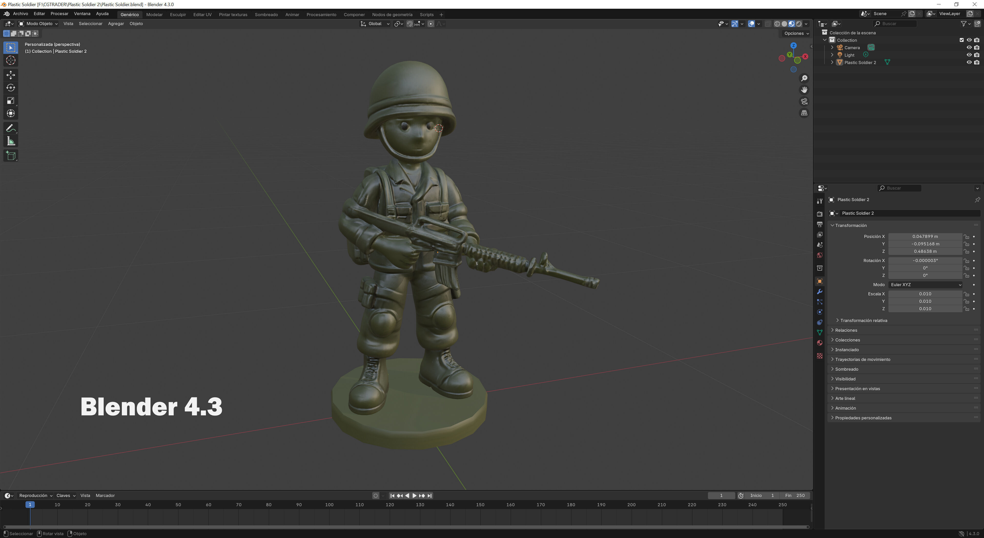Plastic Soldier 2 Low-poly 3D model_12