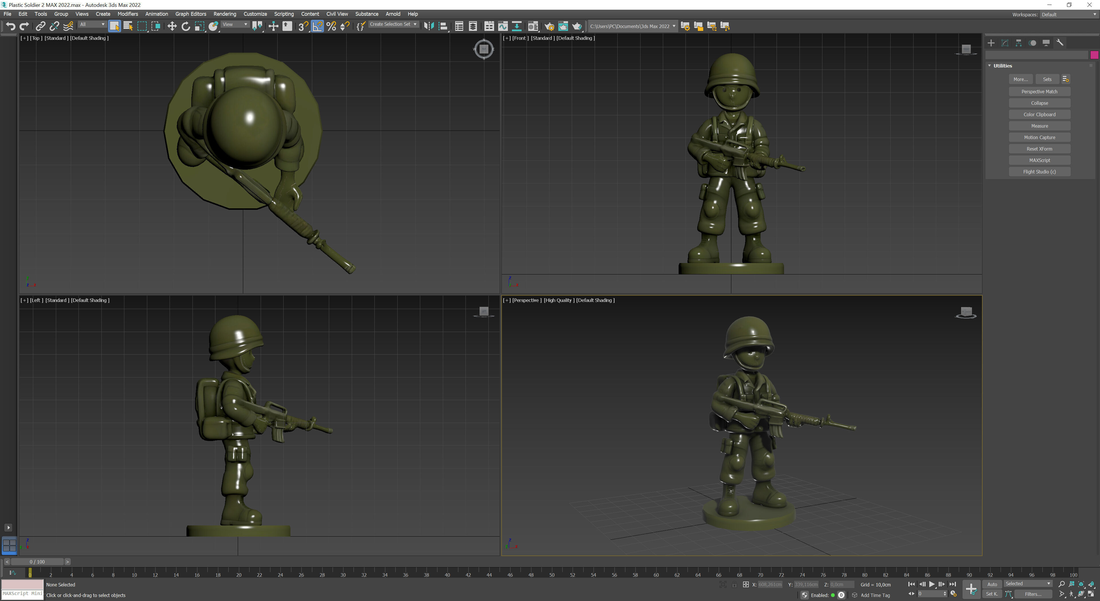 Plastic Soldier 2 Low-poly 3D model_9