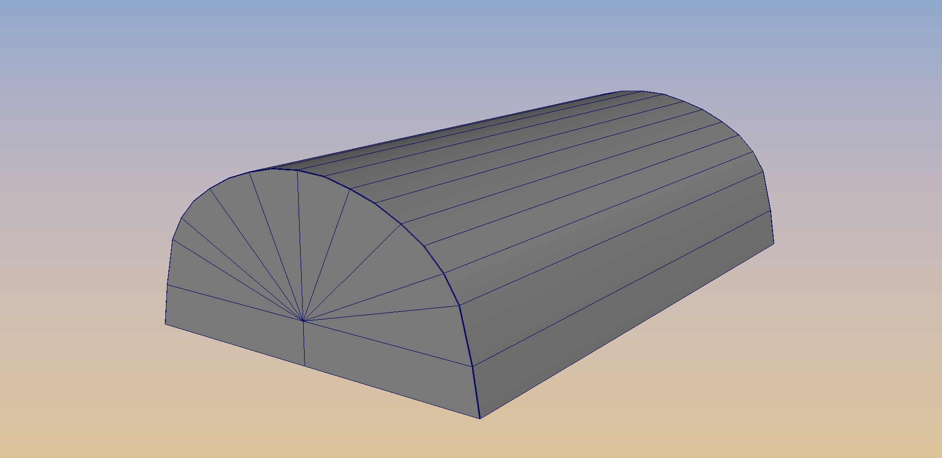 Semi Circle Plane Hangar Low-poly 3D model_5