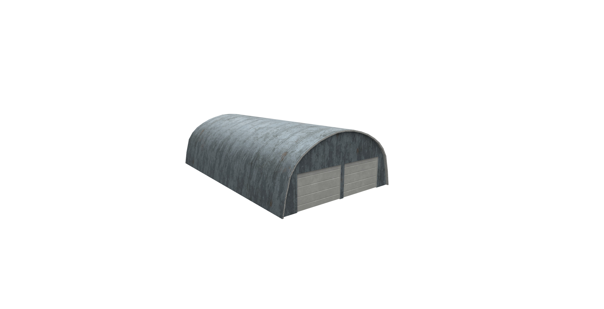 Semi Circle Plane Hangar Low-poly 3D model_1