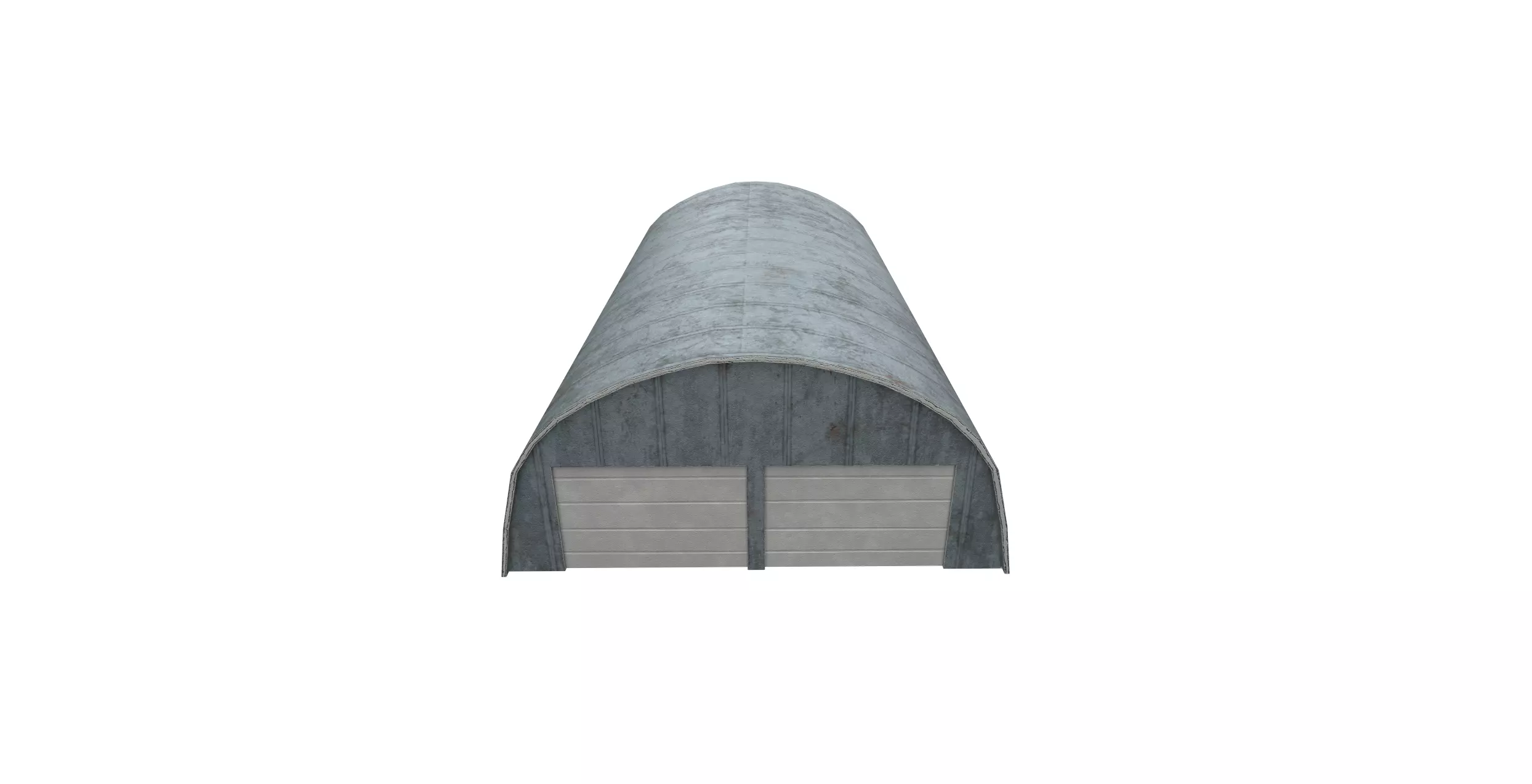 Semi Circle Plane Hangar Low-poly 3D model_0