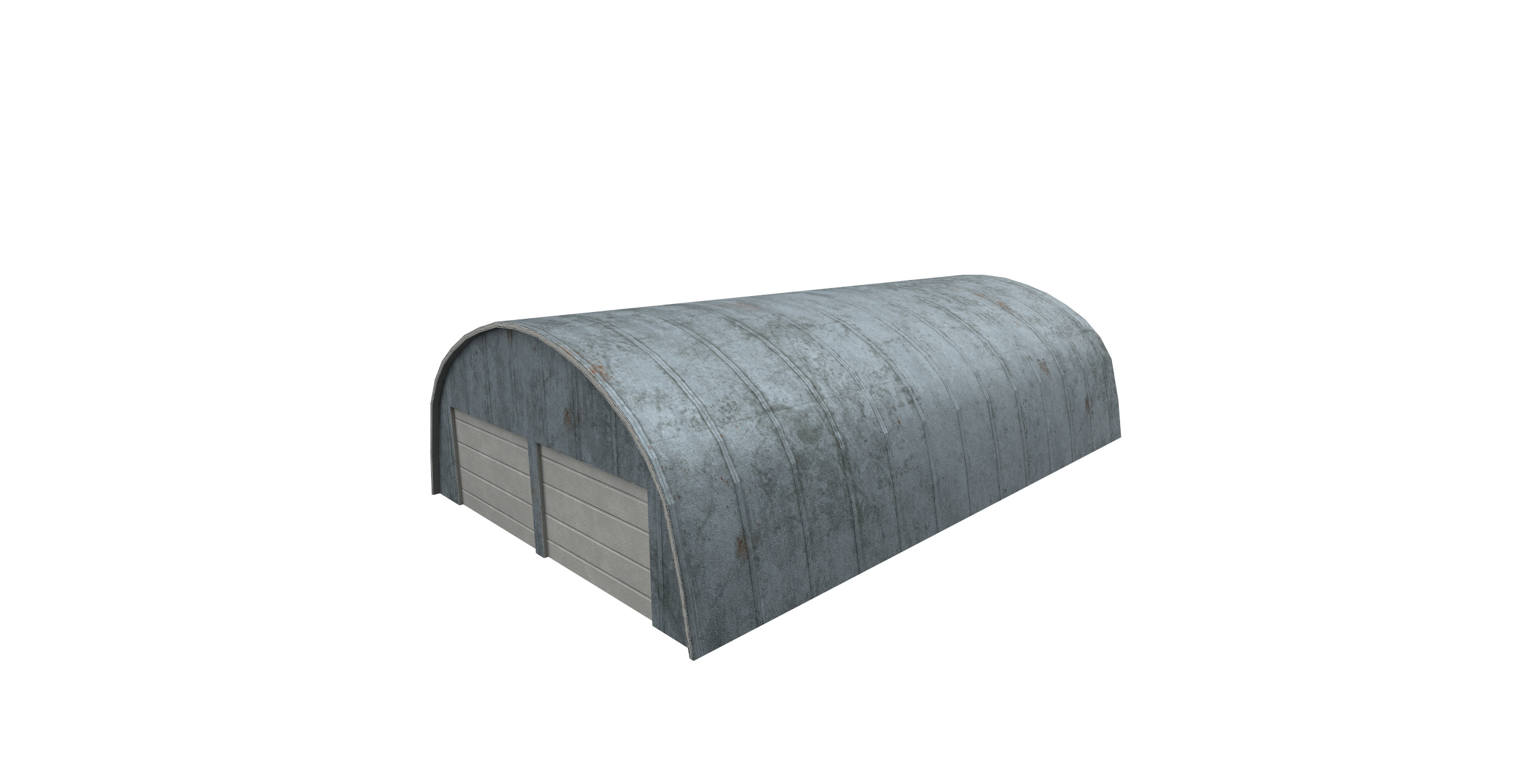 Semi Circle Plane Hangar Low-poly 3D model_3