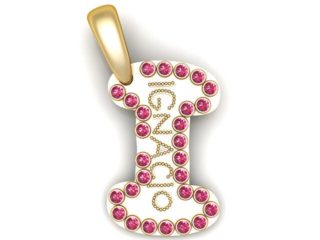 ALPHABET I RUBY PENDANT 3D PRINTABLE MODEL 3D print model