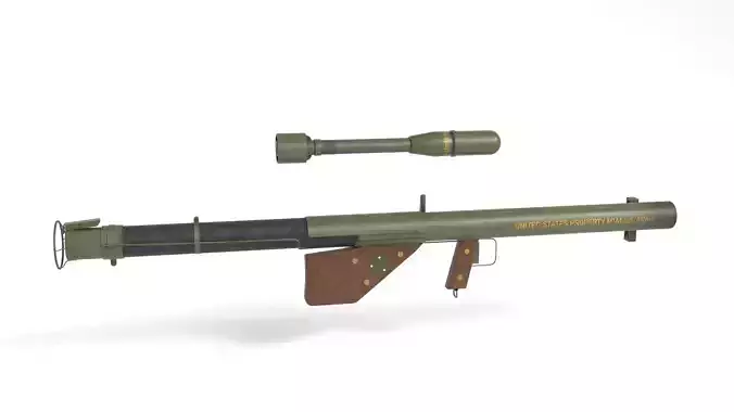 US WWII M1A1 Bazooka AntiTank Rocket Launcher Free low-poly 3D model