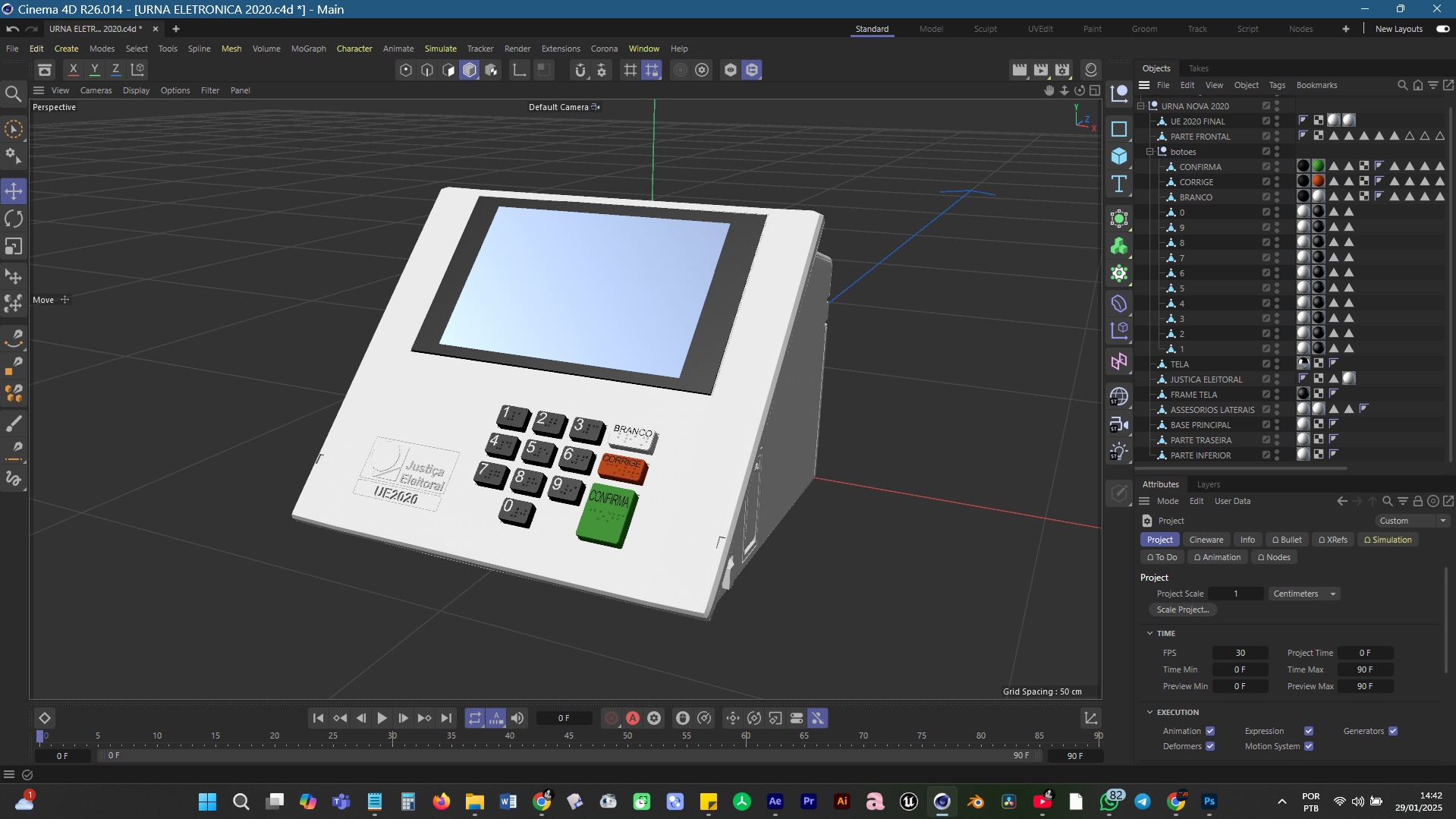 Electronic voting machine in Brazil 2020 3D model_2