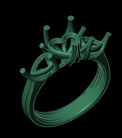 Three Diamond Ring 25 3D print model_9