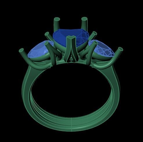 Three Diamond Ring 25 3D print model_11