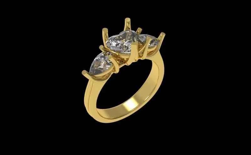 Three Diamond Ring 25 3D print model_0