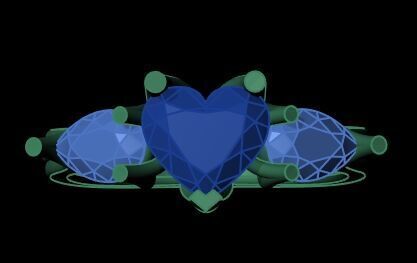 Three Diamond Ring 25 3D print model_7