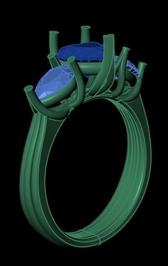 Three Diamond Ring 25 3D print model_5