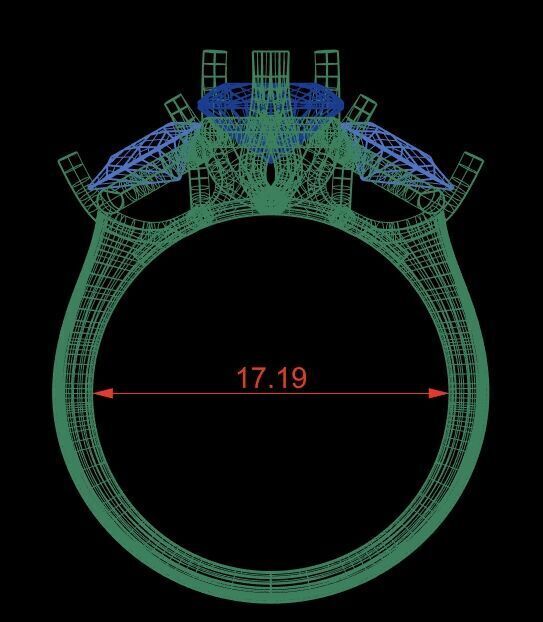 Three Diamond Ring 25 3D print model_10