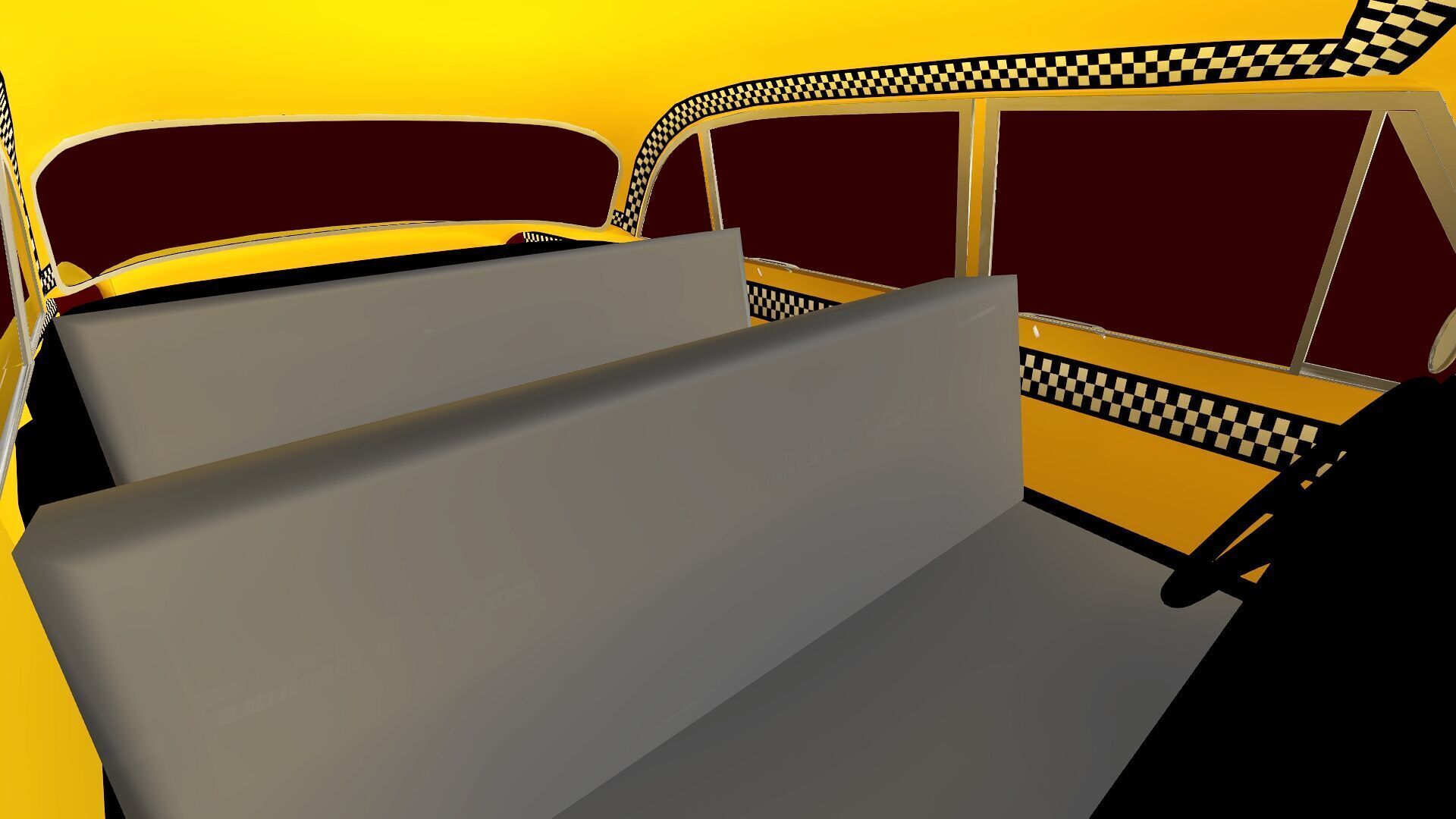 TAXI CAB CAR Low-poly 3D model_7