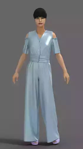 Jumpsuit Blue Free 3D model