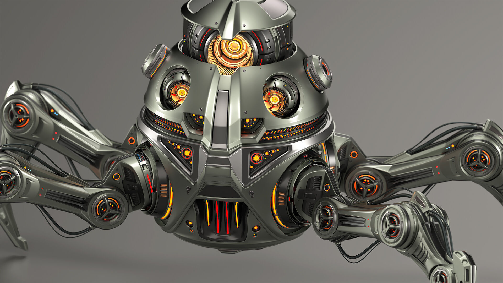 Spider Robot Mech - Rigged and Animated 3D model_16