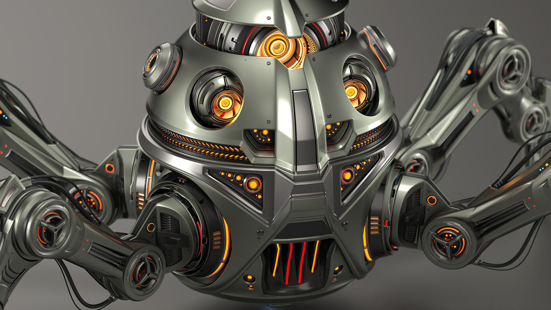 Spider Robot Mech - Rigged and Animated 3D model_19