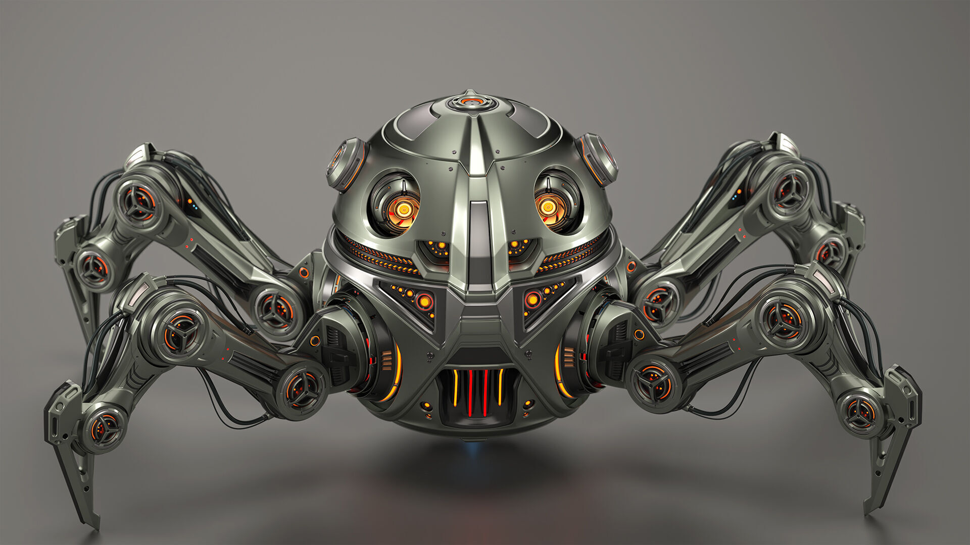 Spider Robot Mech - Rigged and Animated 3D model_32