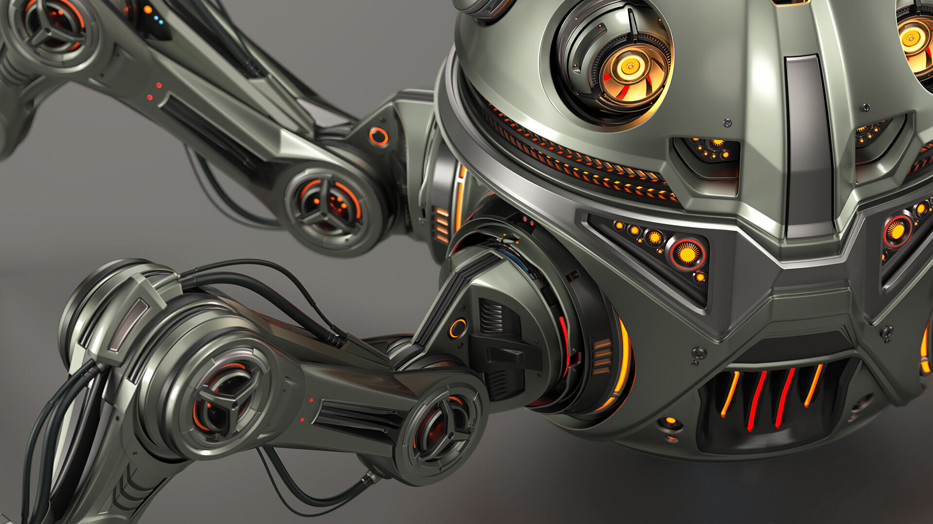 Spider Robot Mech - Rigged and Animated 3D model_4