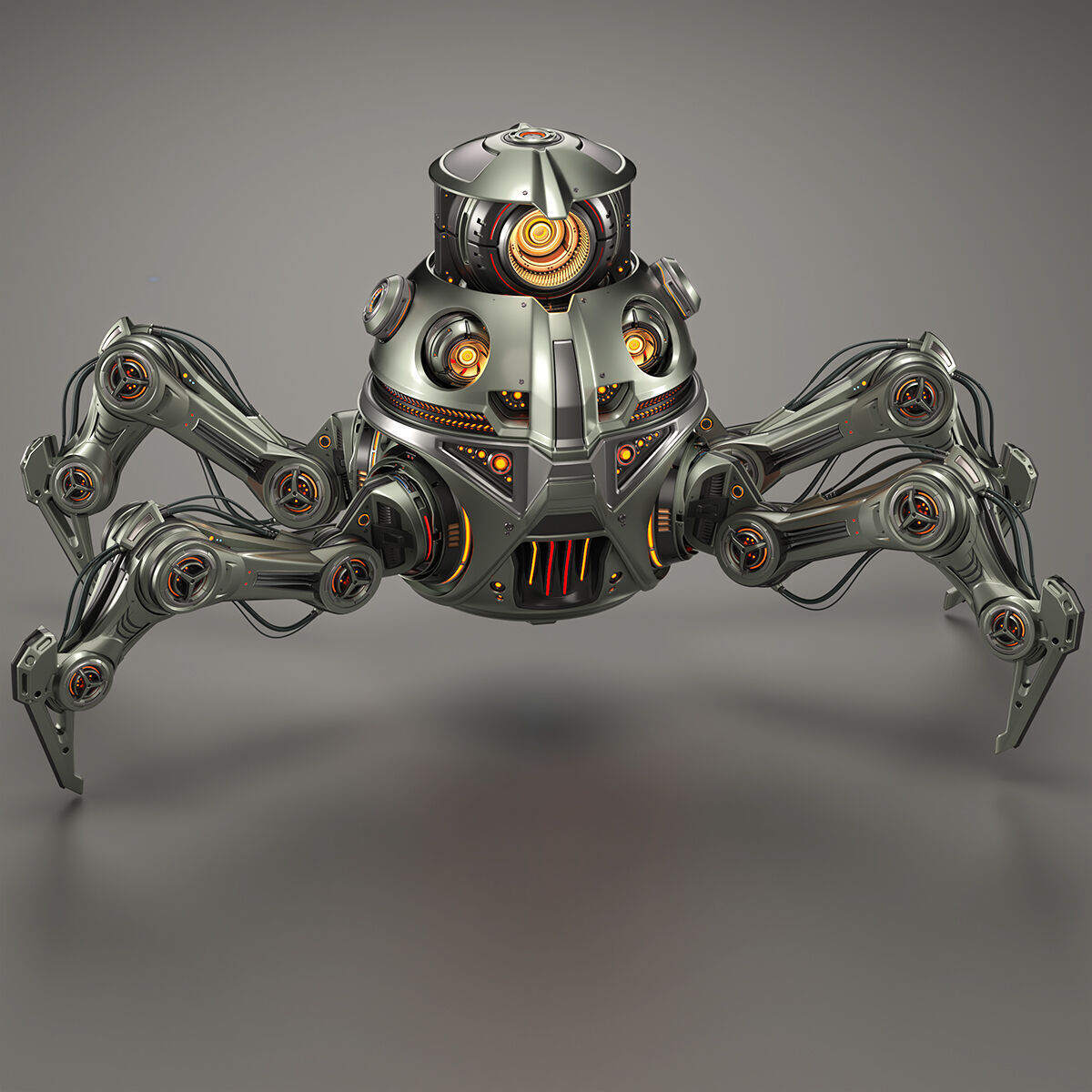 Spider Robot Mech - Rigged and Animated 3D model_38