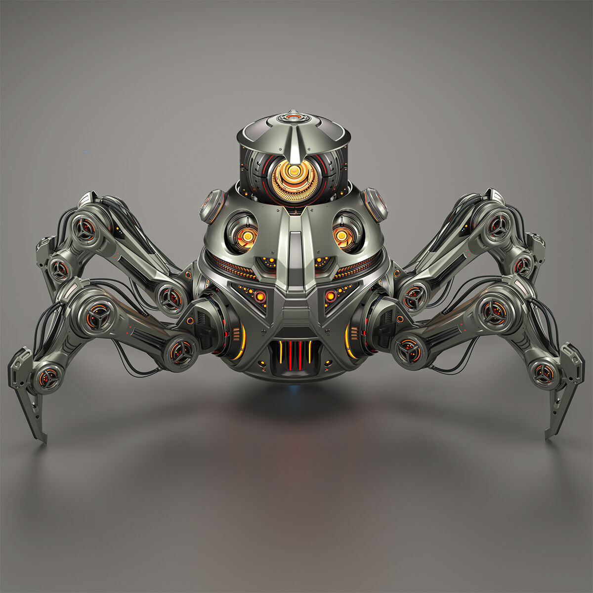 Spider Robot Mech - Rigged and Animated 3D model_37