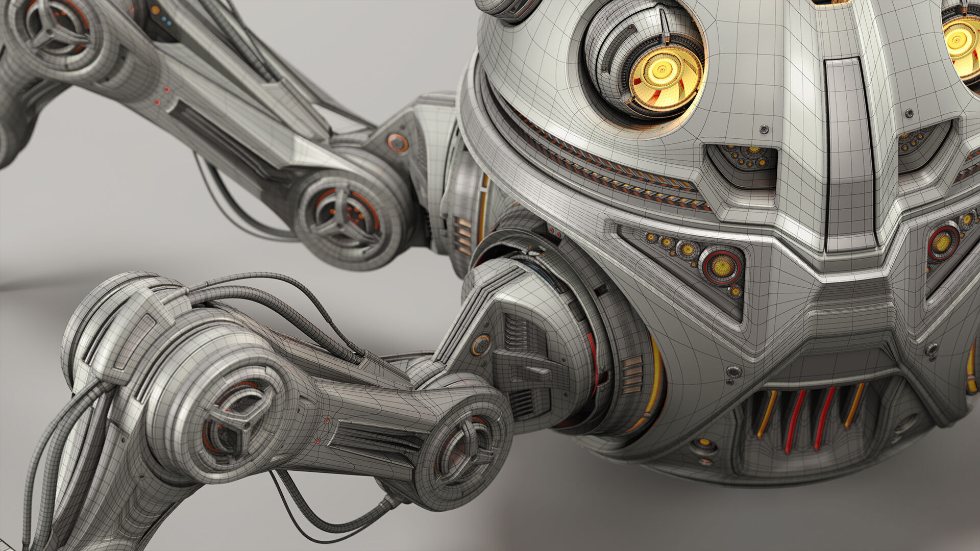 Spider Robot Mech - Rigged and Animated 3D model_7