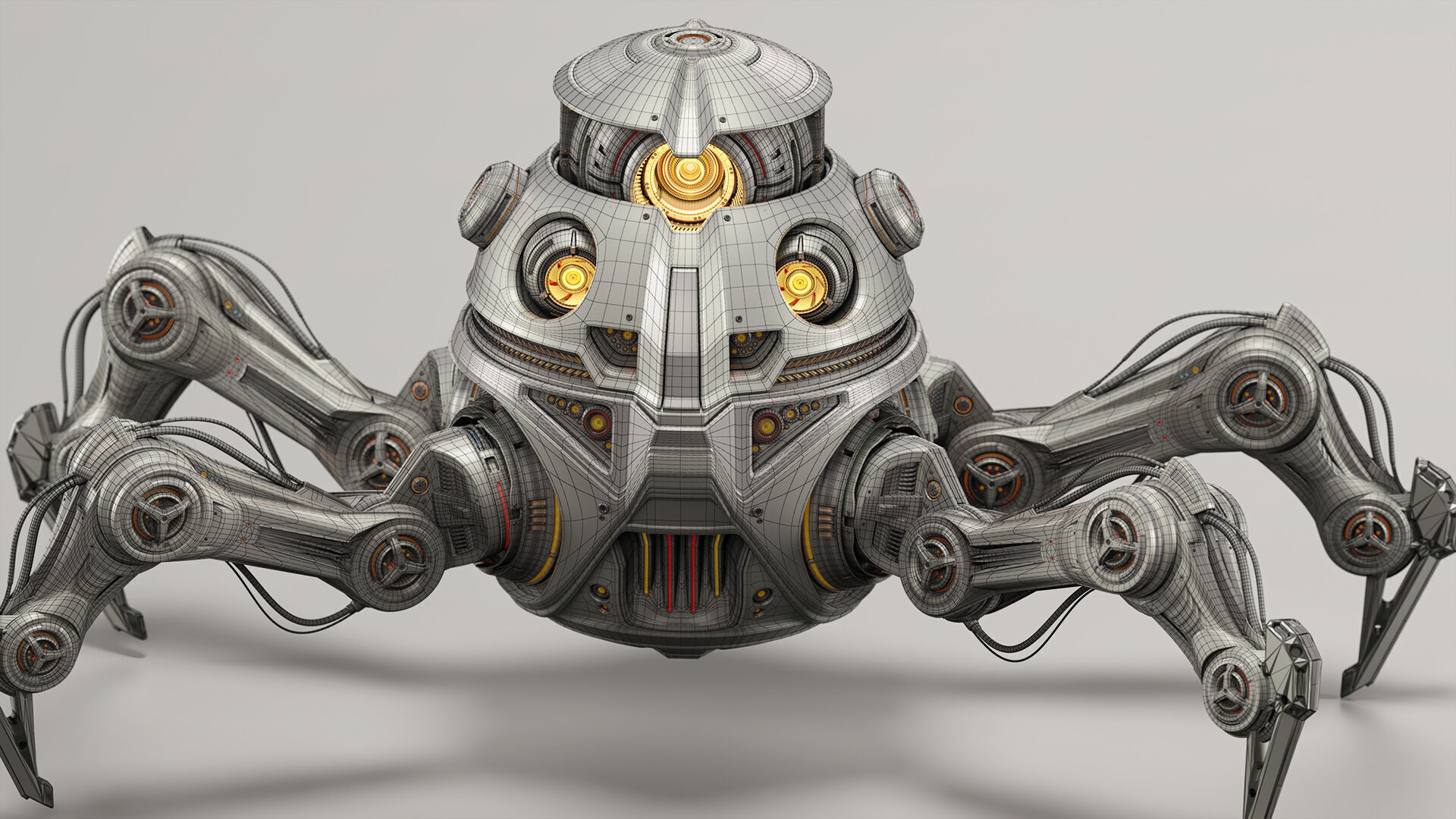 Spider Robot Mech - Rigged and Animated 3D model_12