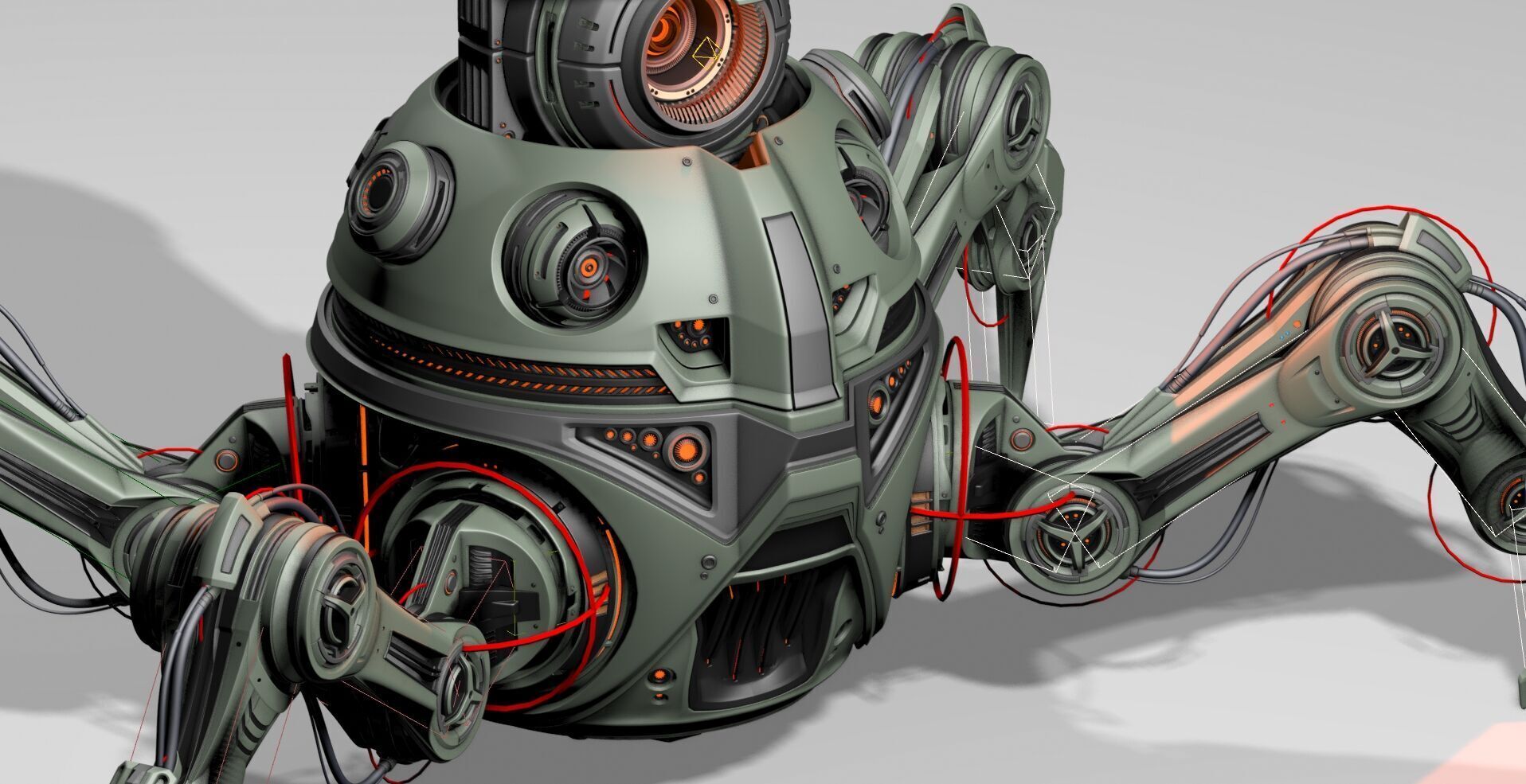 Spider Robot Mech - Rigged and Animated 3D model_17