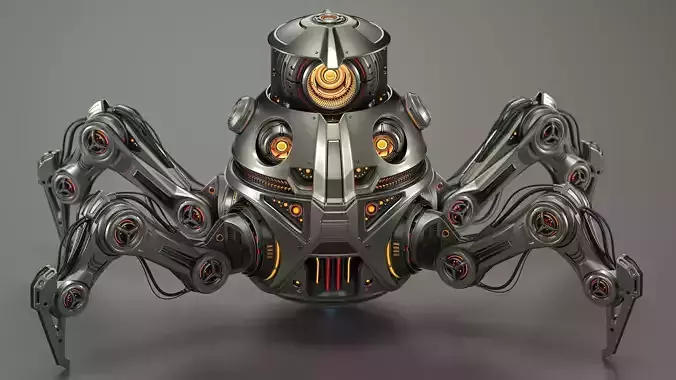 Spider Robot Mech - Rigged and Animated 3D model
