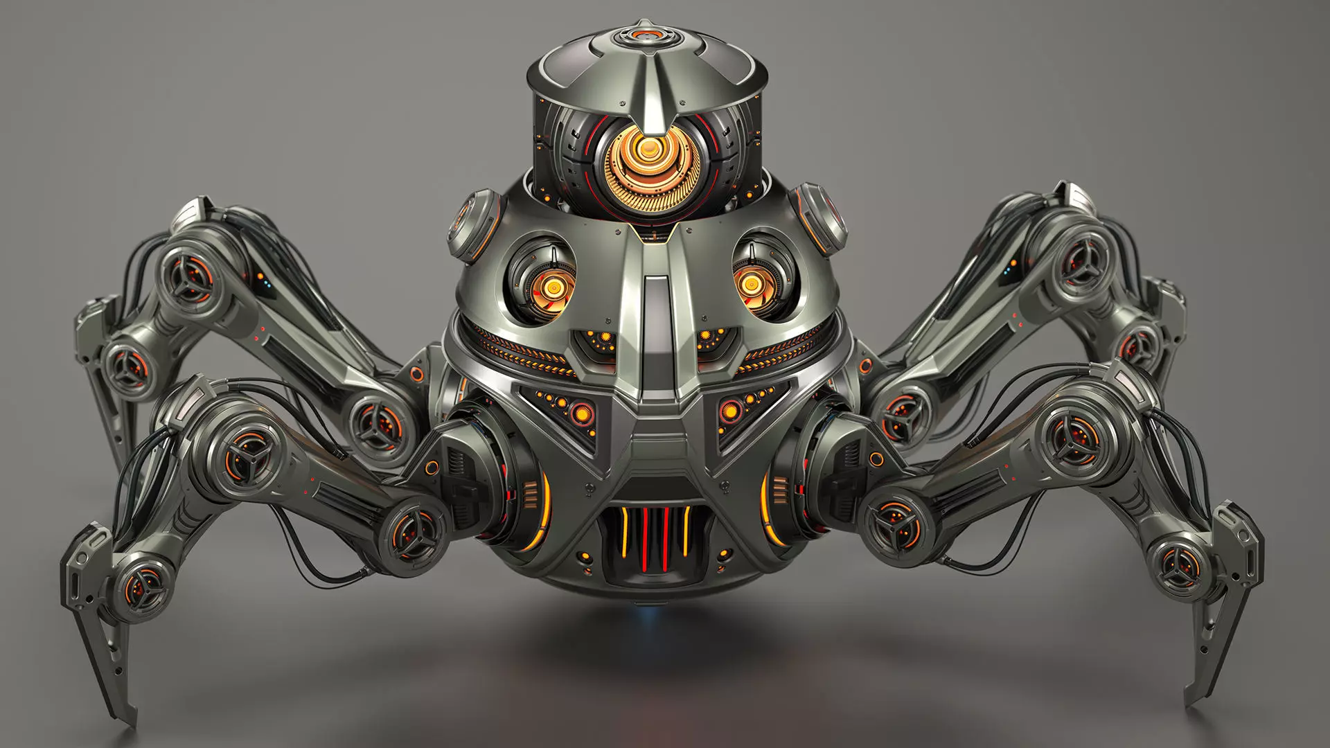 Spider Robot Mech - Rigged and Animated 3D model_0