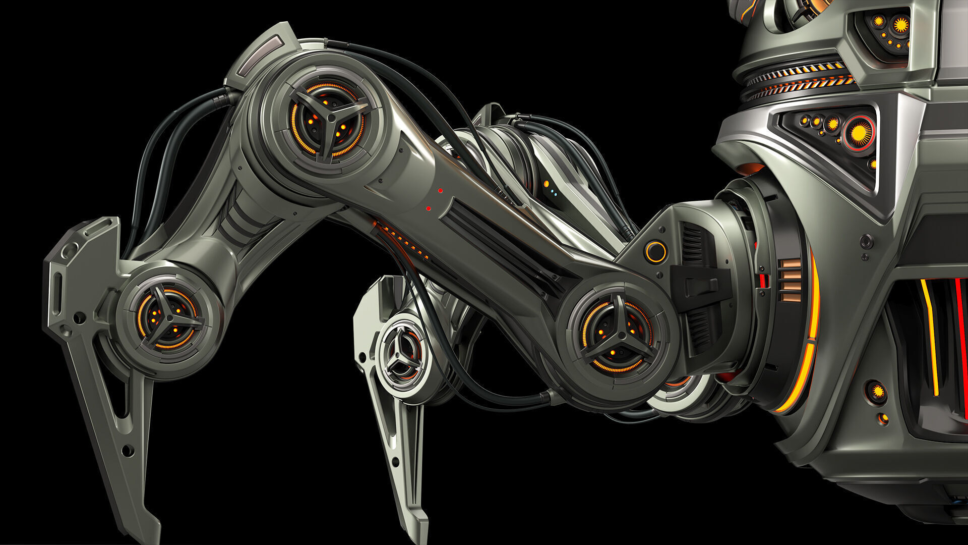 Spider Robot Mech - Rigged and Animated 3D model_5