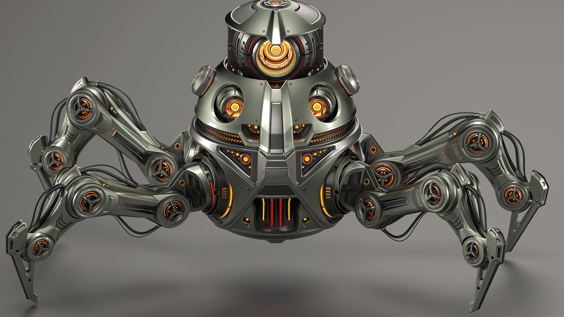 Spider Robot Mech - Rigged and Animated 3D model_9