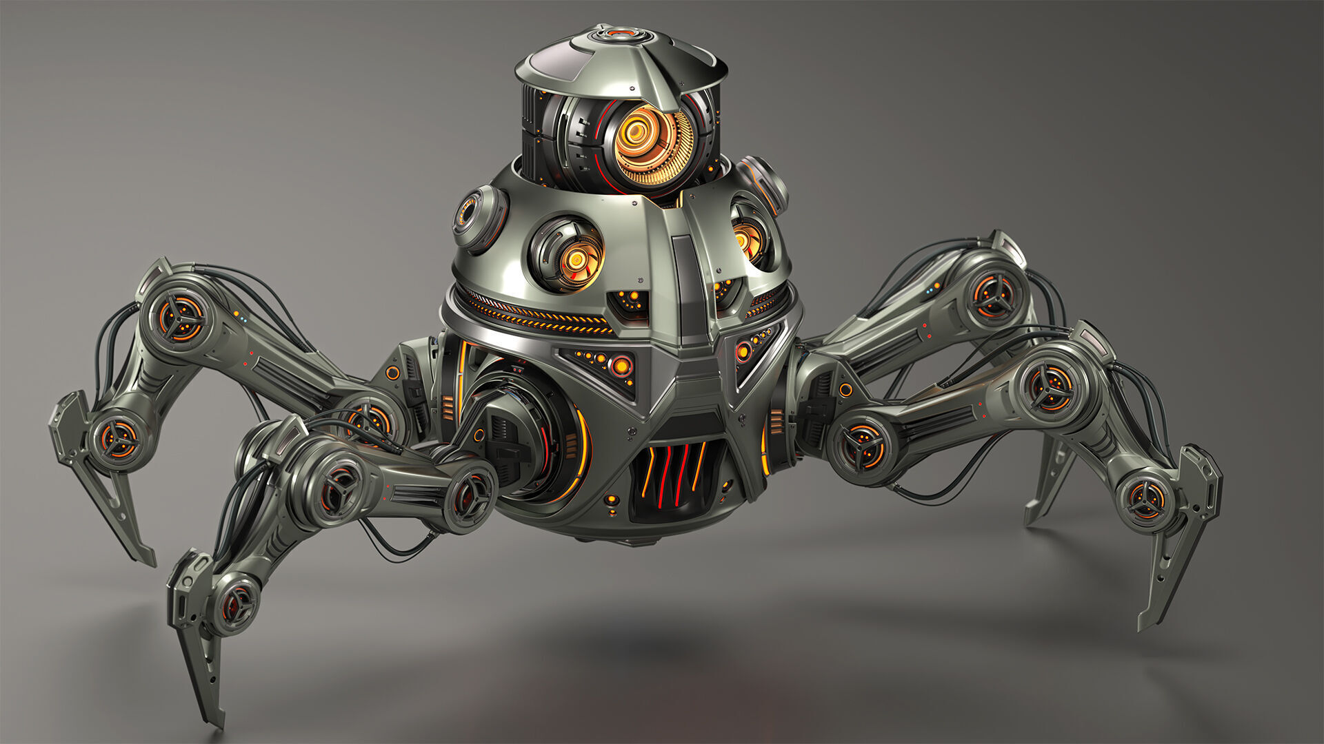 Spider Robot Mech - Rigged and Animated 3D model_2