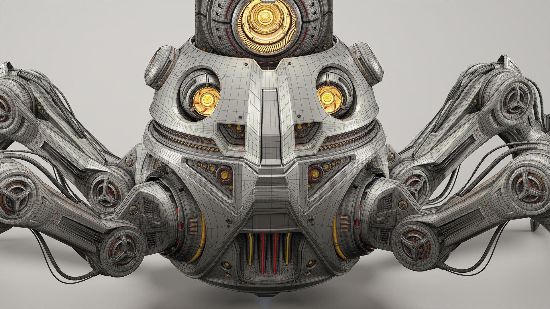 Spider Robot Mech - Rigged and Animated 3D model_6