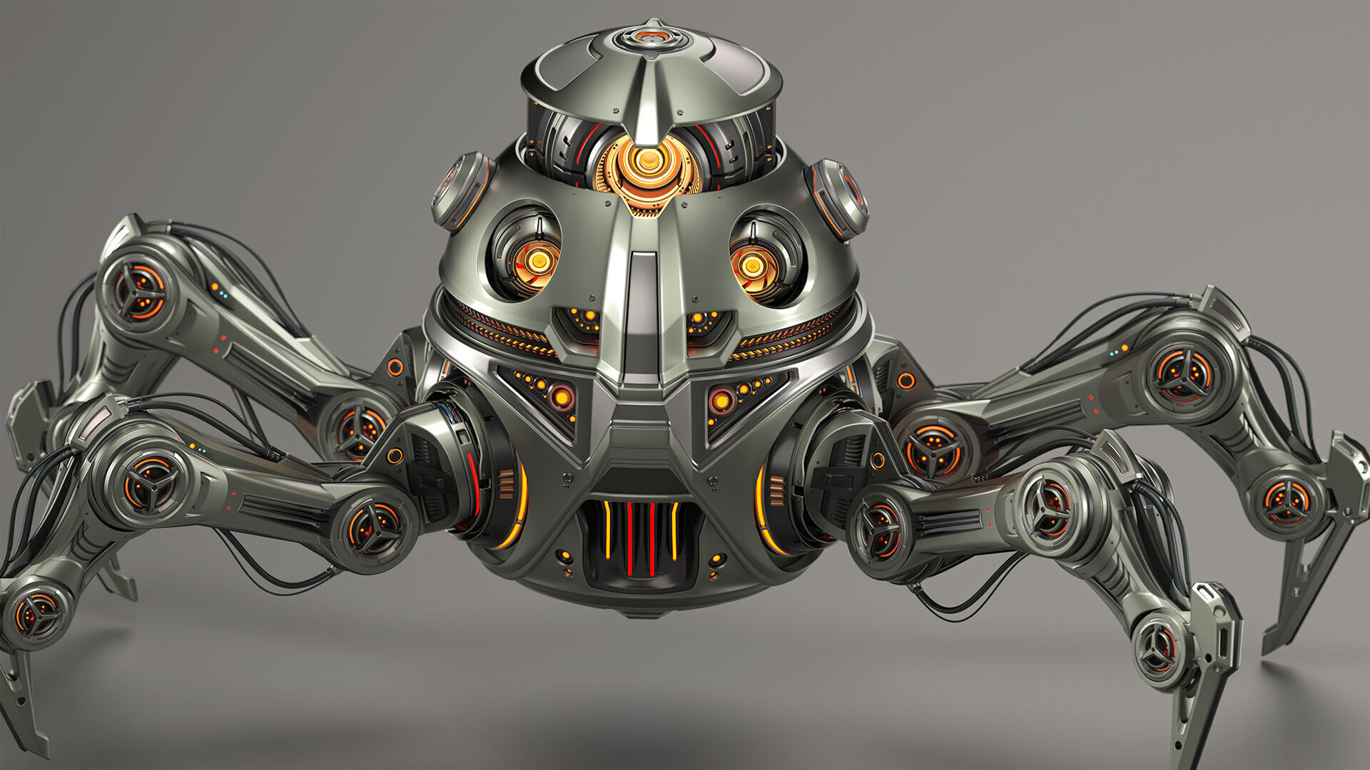Spider Robot Mech - Rigged and Animated 3D model_11