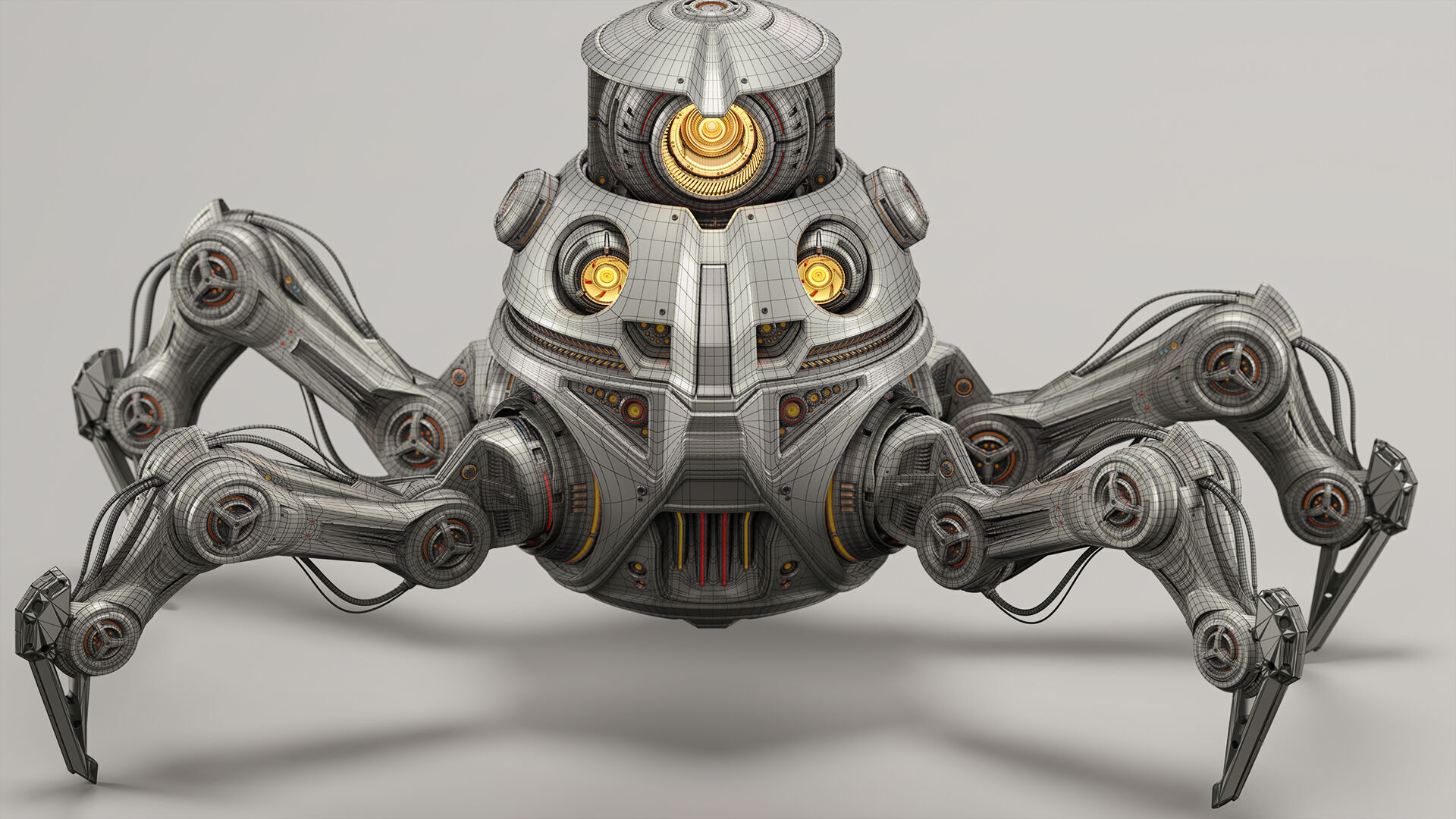 Spider Robot Mech - Rigged and Animated 3D model_10