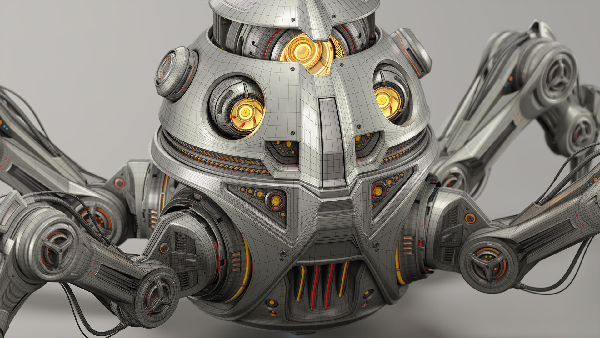 Spider Robot Mech - Rigged and Animated 3D model_33