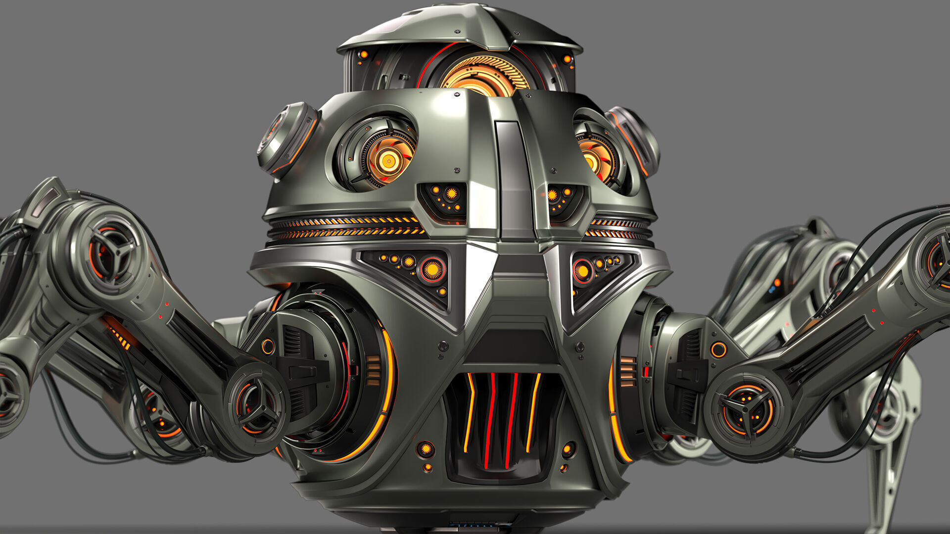 Spider Robot Mech - Rigged and Animated 3D model_20