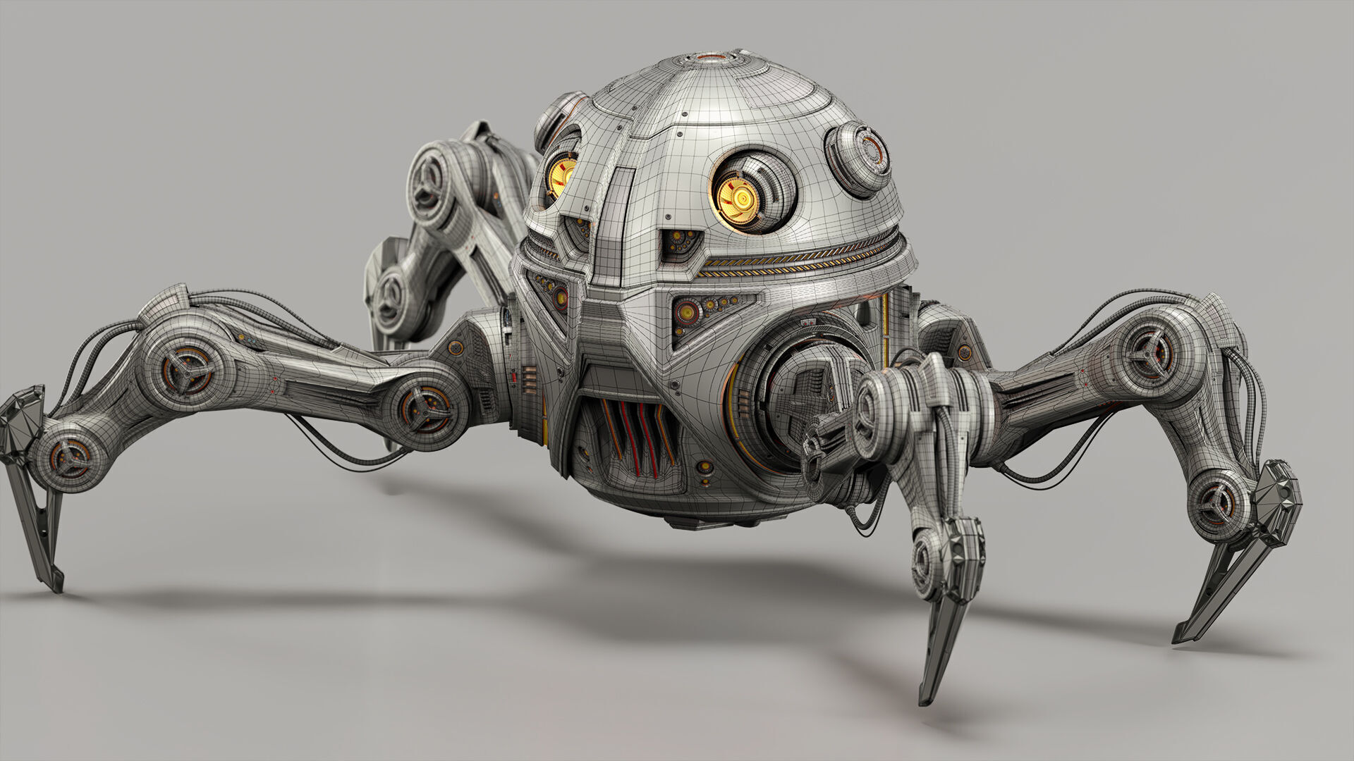 Spider Robot Mech - Rigged and Animated 3D model_29