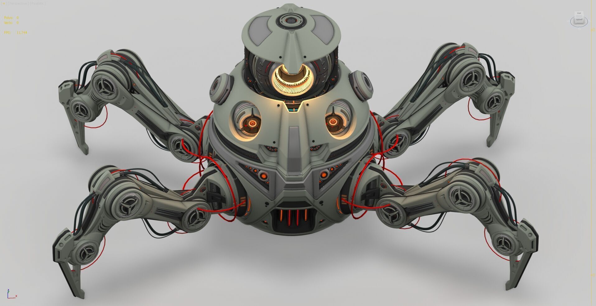 Spider Robot Mech - Rigged and Animated 3D model_25